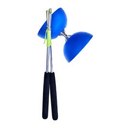 Set Acrobat 105 Rubber Diabolo Blue + aluminum hand sticks