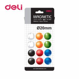 Μαγνήτες Στρογγυλοί Deli 20mm Διάφορα Χρώματα 12τεμ