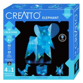 3D Κατασκευή Με LED Kosmos Creatto 4 σε 1 Ελέφαντας
